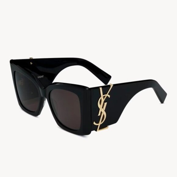ysl saint laurent blaze sunglasses black/gold brand new with box main image 4